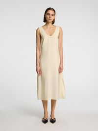 SANS MANCHES ROBE MI-LONGUE, Birch, highres