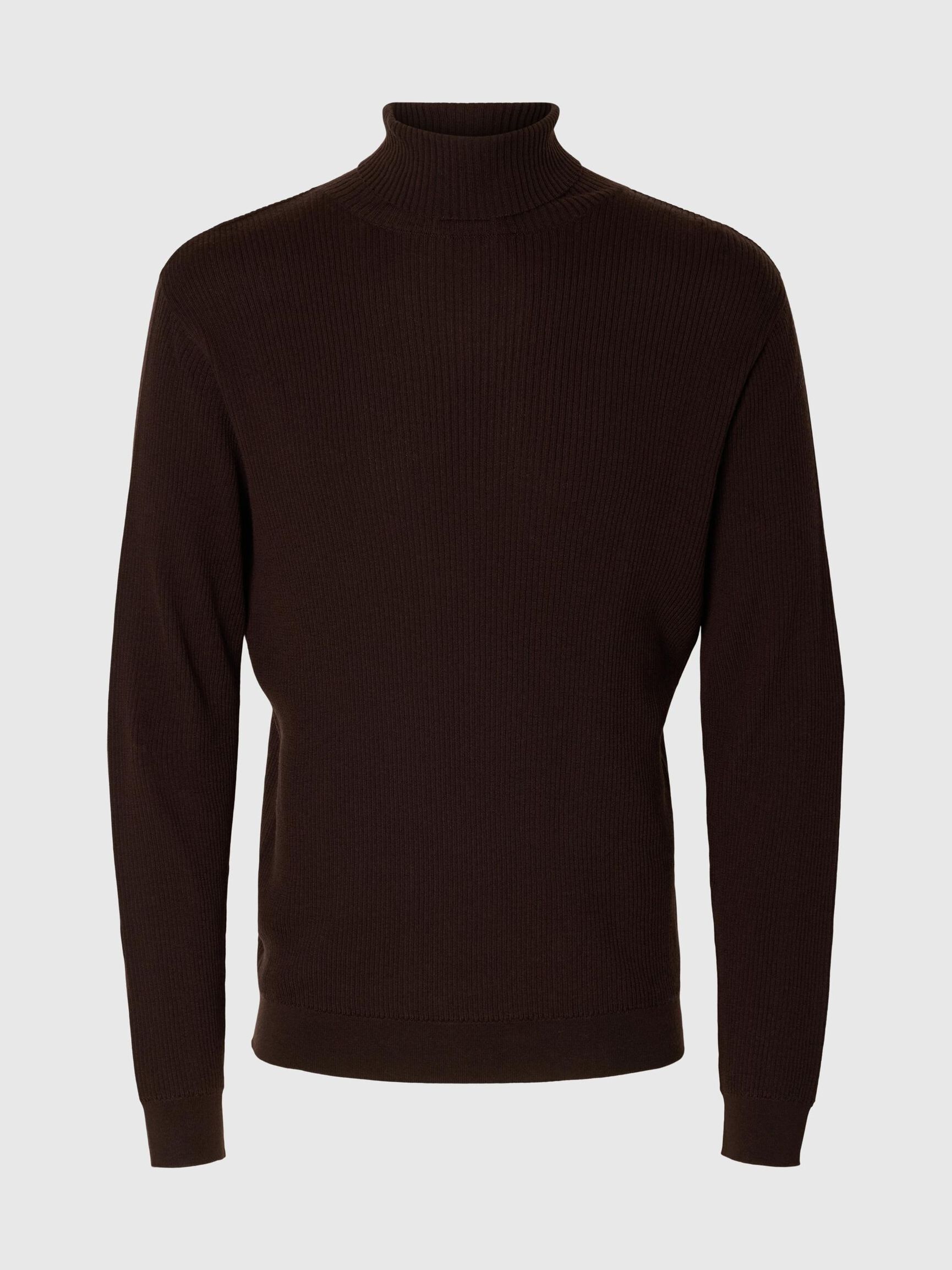 100% MERINO WOOL TURTLENECK, Chocolate Torte, highres