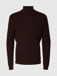 100% MERINO WOOL TURTLENECK, Chocolate Torte, highres