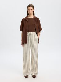 HOOG GETAILLEERD WIDE LEG BROEK, Sandshell, highres