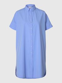 COTTON SHIRT DRESS, Cornflower Blue, highres