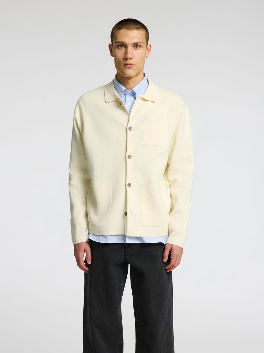 Selected RELAXED FIT GEBREID VEST, Pristine, highres - 16096549_Pristine_003.jpg