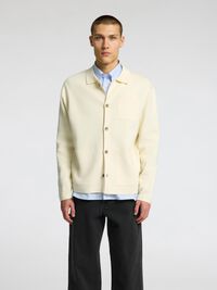 RELAXED FIT STRIKKET CARDIGAN, Pristine, highres