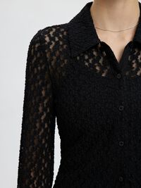 LACE SHIRT, Black, highres