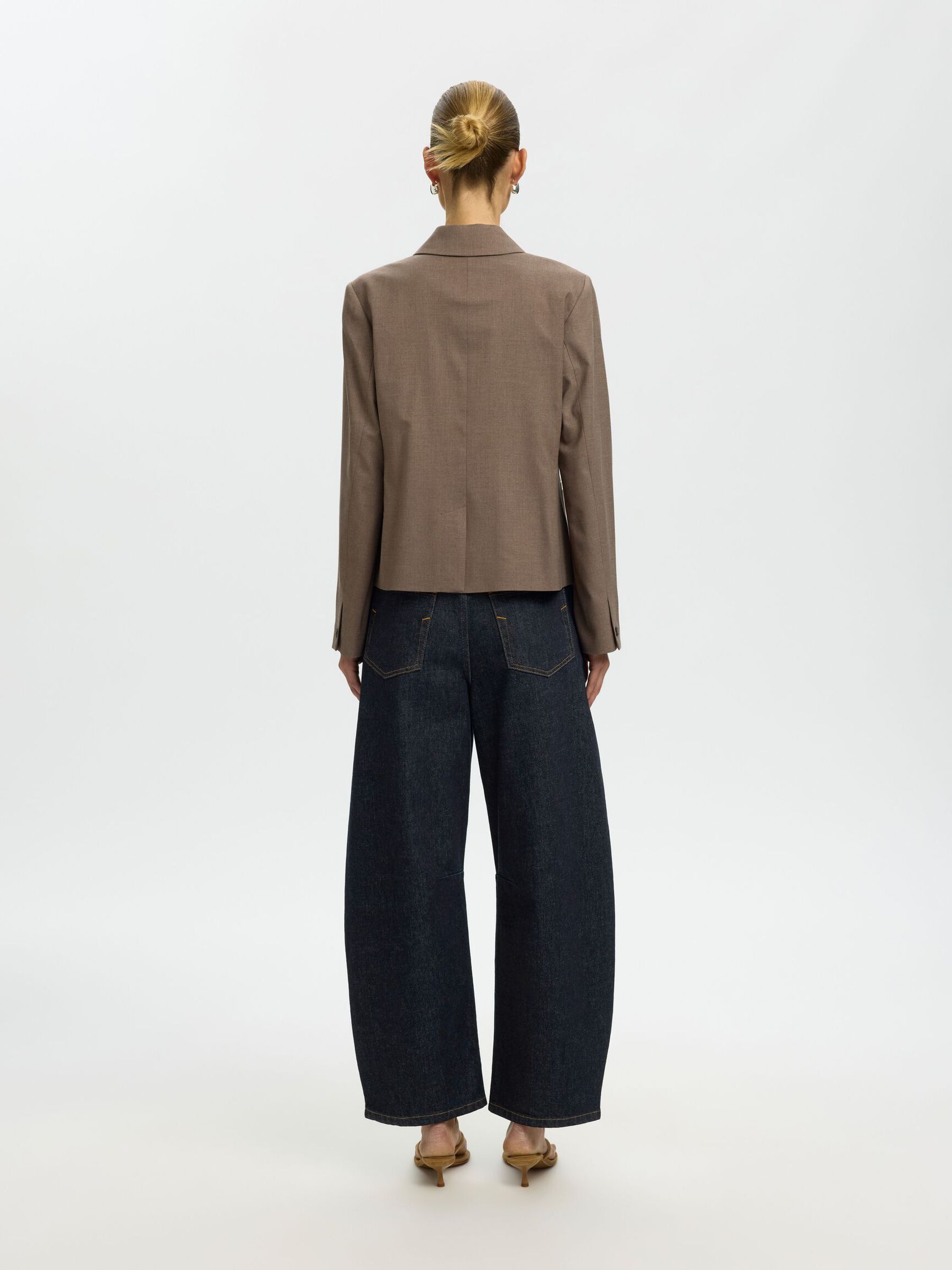 TAILLE MI-HAUTE JEANS BARREL, Dark Blue Denim, highres