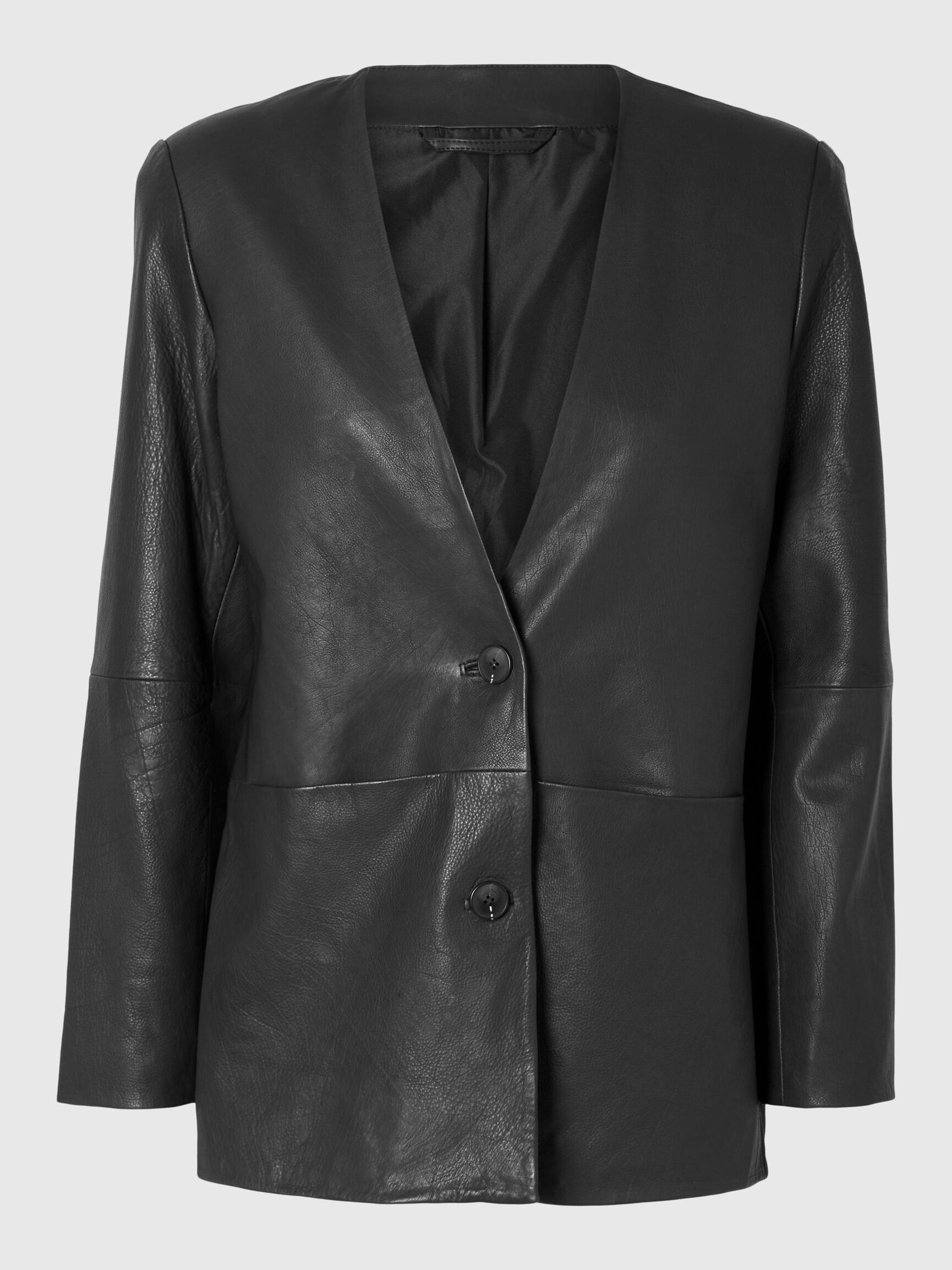 100% LEDER BLAZER, Black, highres