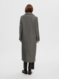 DOBBELTRADET ULDBLANDING FRAKKE, Black, highres