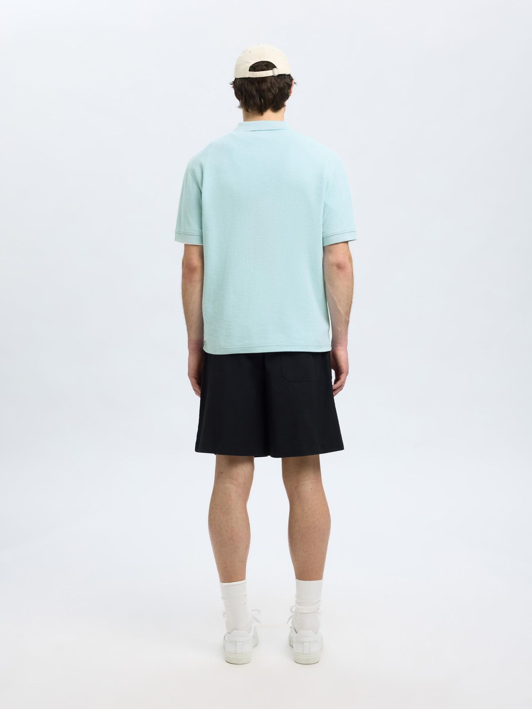 COTTON POLO SHIRT, Winter Sky, highres