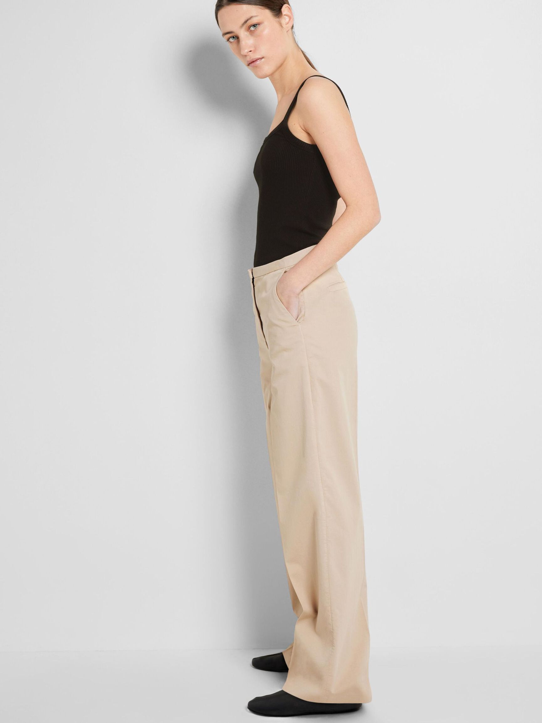 EXTRA WIDE-LEG TROUSERS, Humus, highres