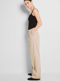 EXTRA WIDE-LEG TROUSERS, Humus, highres