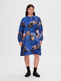 PRINTED MINI DRESS, Dark Sapphire, highres