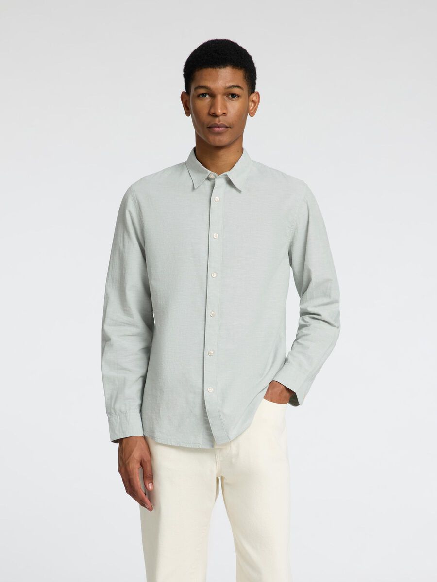 Selected LONG SLEEVED SHIRT, Iceberg Green, highres - 16078867_IcebergGreen_1151848_003.jpg