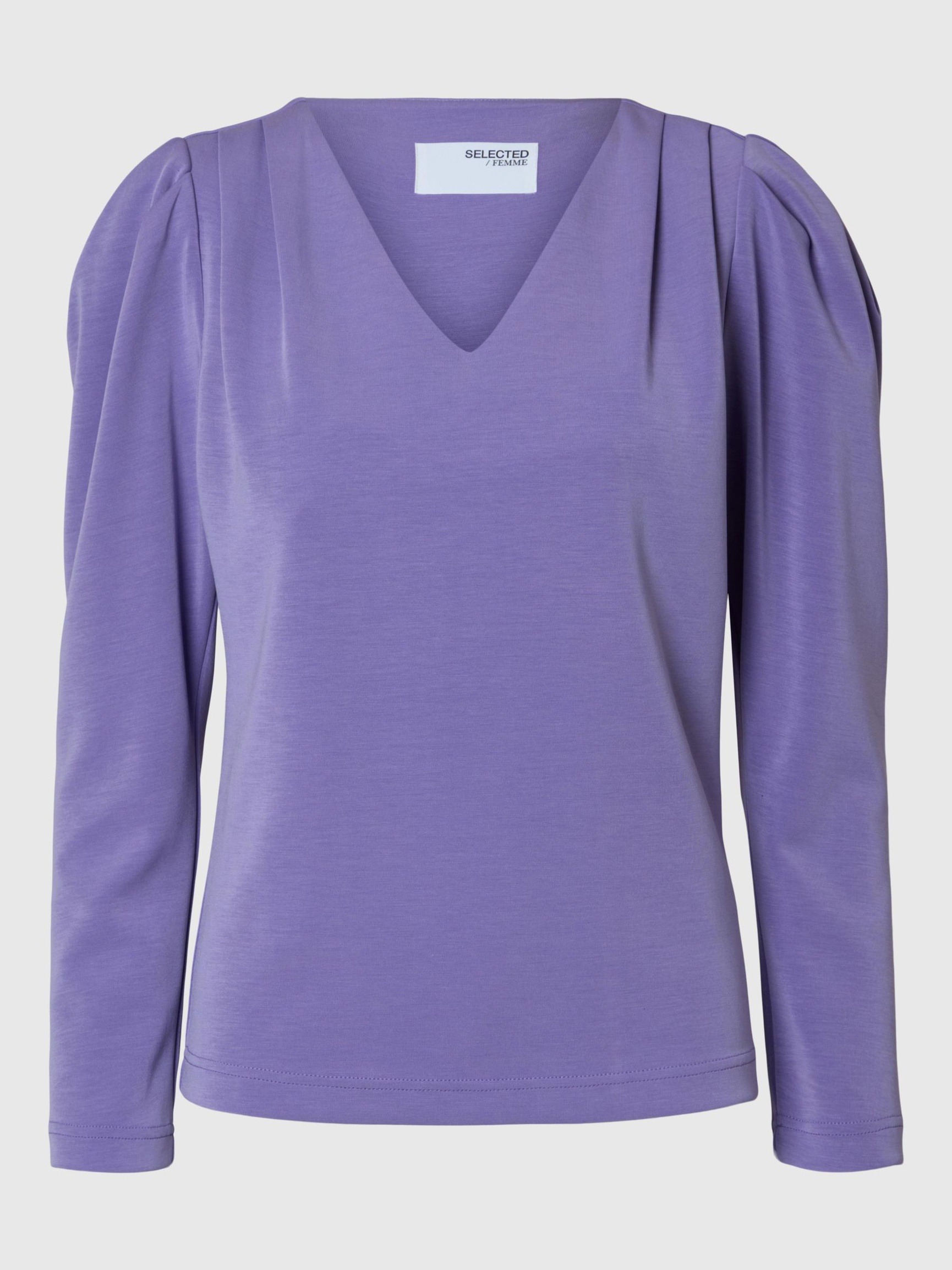 DRAPERET TOP MED V-HALS, Paisley Purple, highres