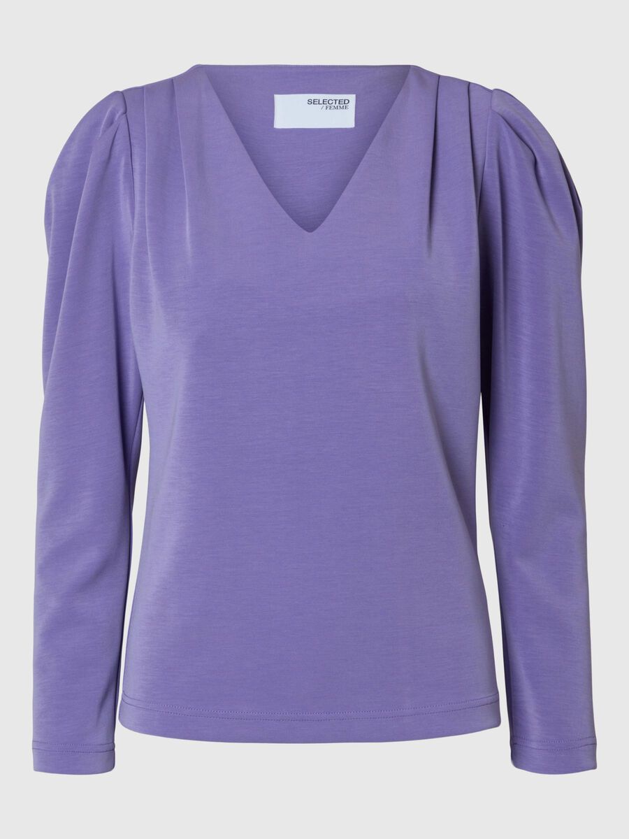 Selected DRAPEADO TOP DE CUELLO EN PICO, Paisley Purple, highres - 16096011_PaisleyPurple_001.jpg