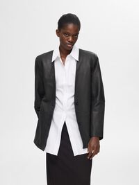 100% LEDER BLAZER, Black, highres