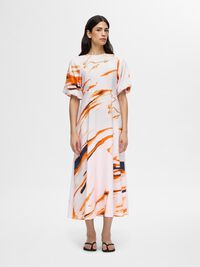 PRINTED VISCOSE BLEND MAXI DRESS, Cradle Pink, highres