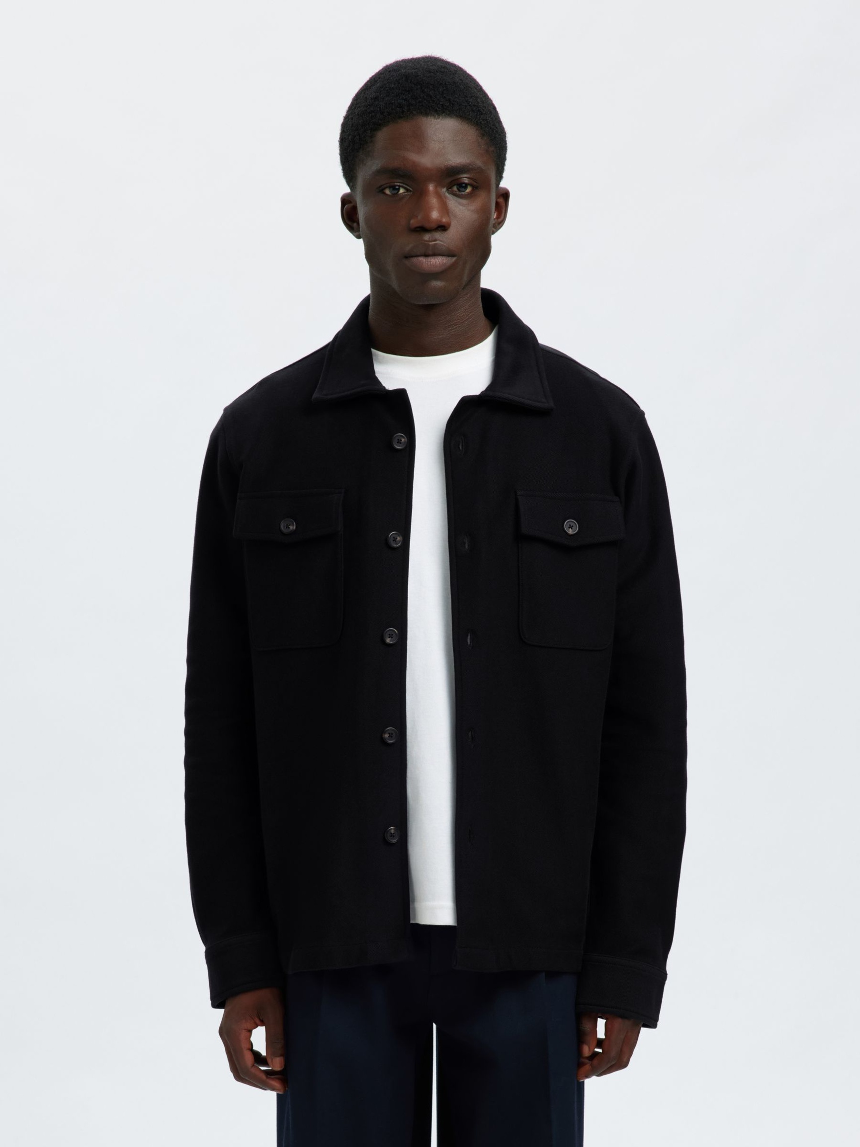 REGULAR FIT OVERSHIRT, Black, highres