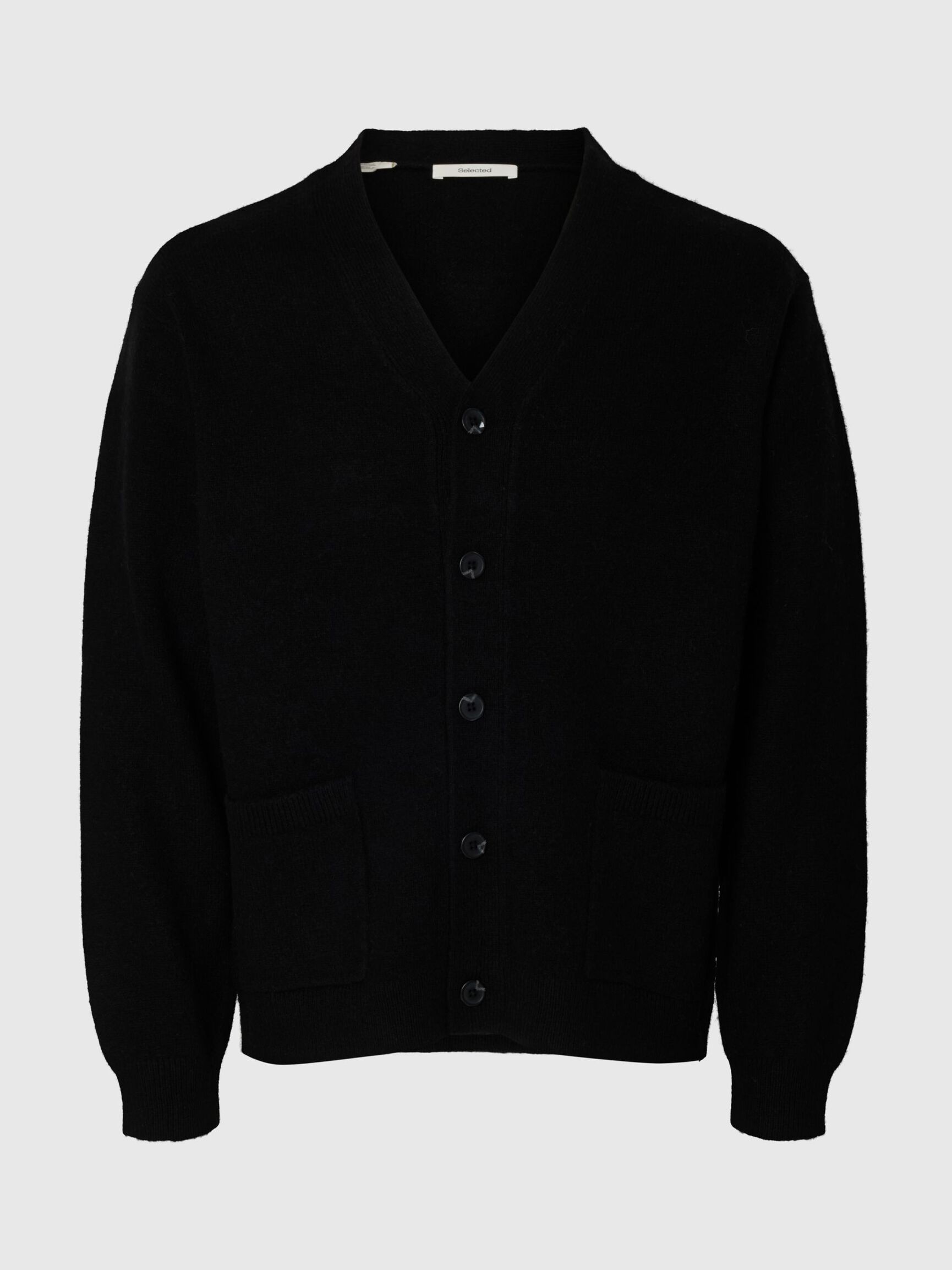 LAINE MÉLANGÉE CARDIGAN, Black, highres