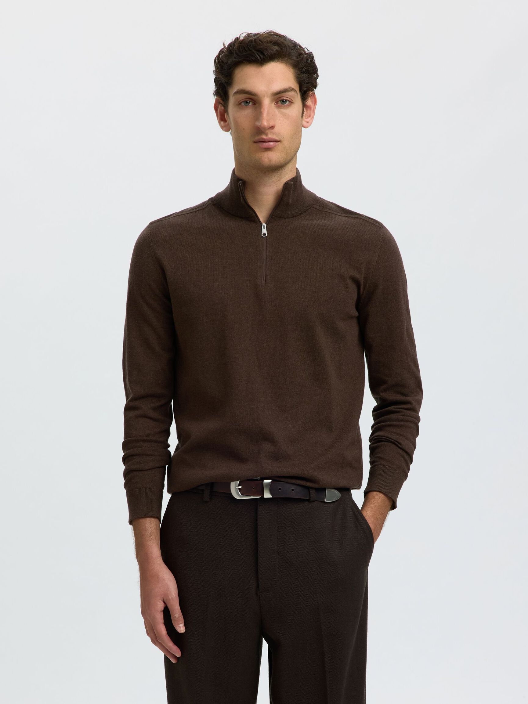 HALF-ZIP PULL EN MAILLE, Delicioso, highres