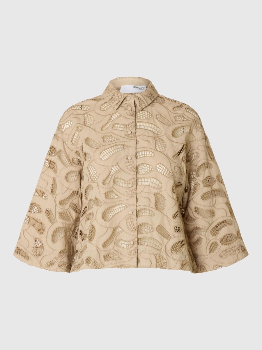 Selected BRODERIE ANGLAISE CHEMISE COURTE, Humus, highres - 16094025_Humus_001.jpg