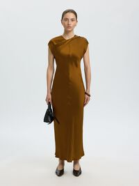 SATIN MAXI DRESS, Monks Robe, highres