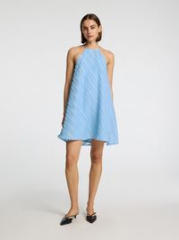 VESTITO CON SCOLLO ALL'AMERICANA, Cerulean, highres