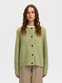 WOOL BLEND CARDIGAN, Lint, highres