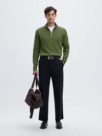 HALF-ZIP JUMPER, Olivine, highres