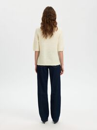 WOOL BLEND KNITTED TOP, Snow White, highres