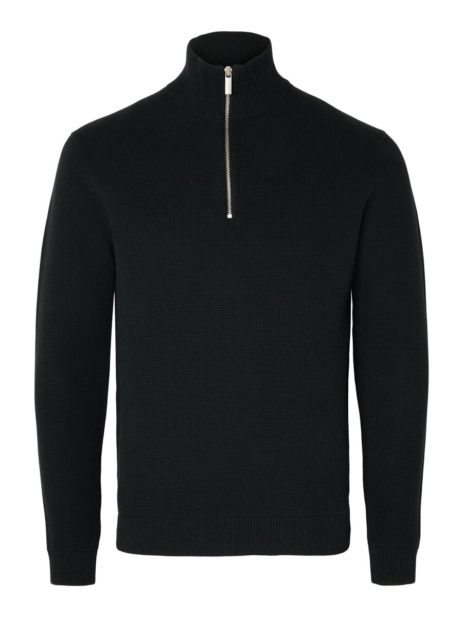 Selected HALF-ZIP JUMPER, Black, highres - 16092601_Black_001.jpg