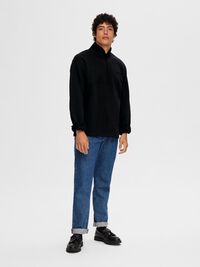 HALF-ZIP PULLOVER, Black, highres