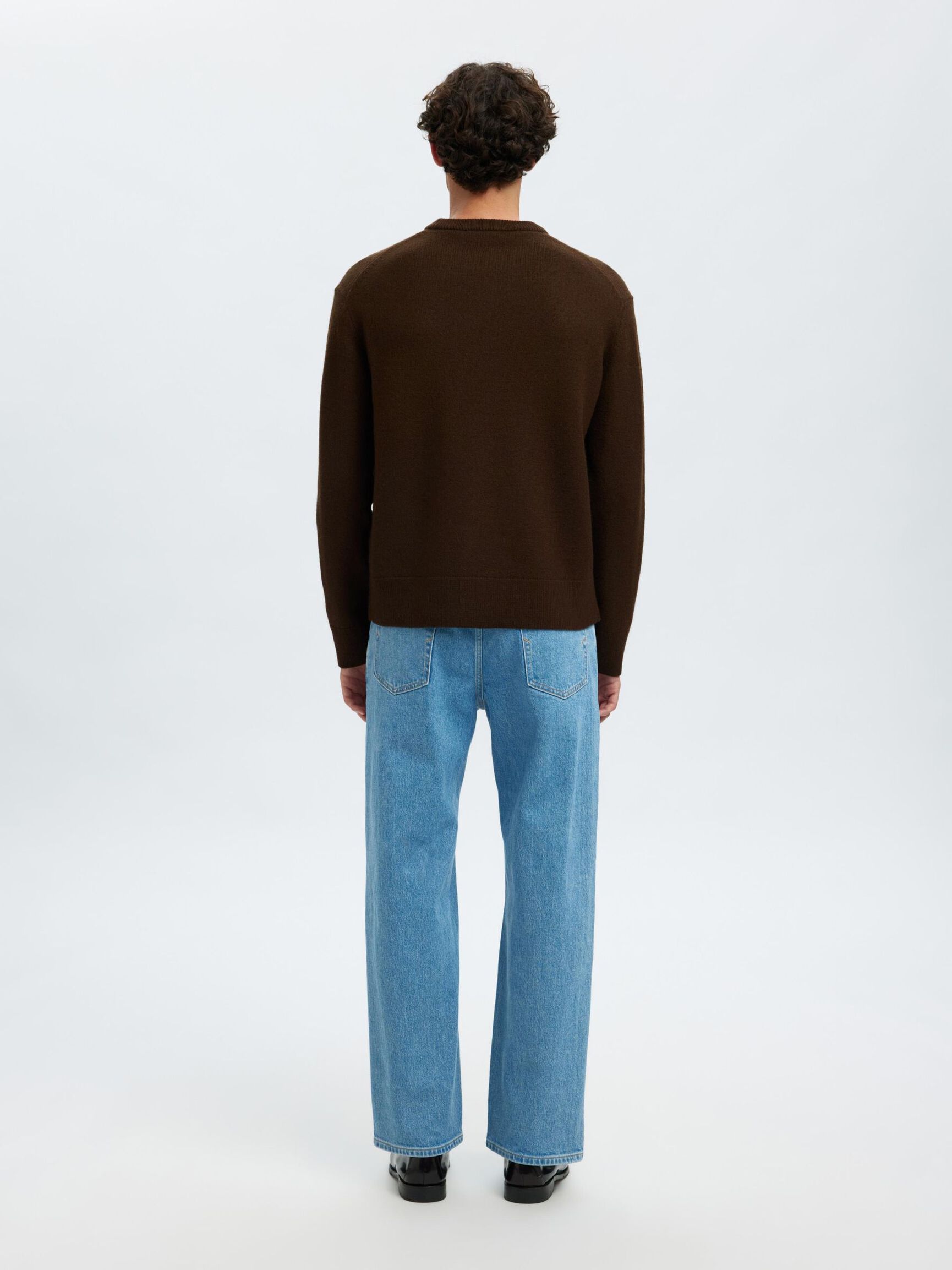 100% WOOL KNITTED JUMPER, Demitasse, highres