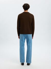 100% WOOL KNITTED JUMPER, Demitasse, highres