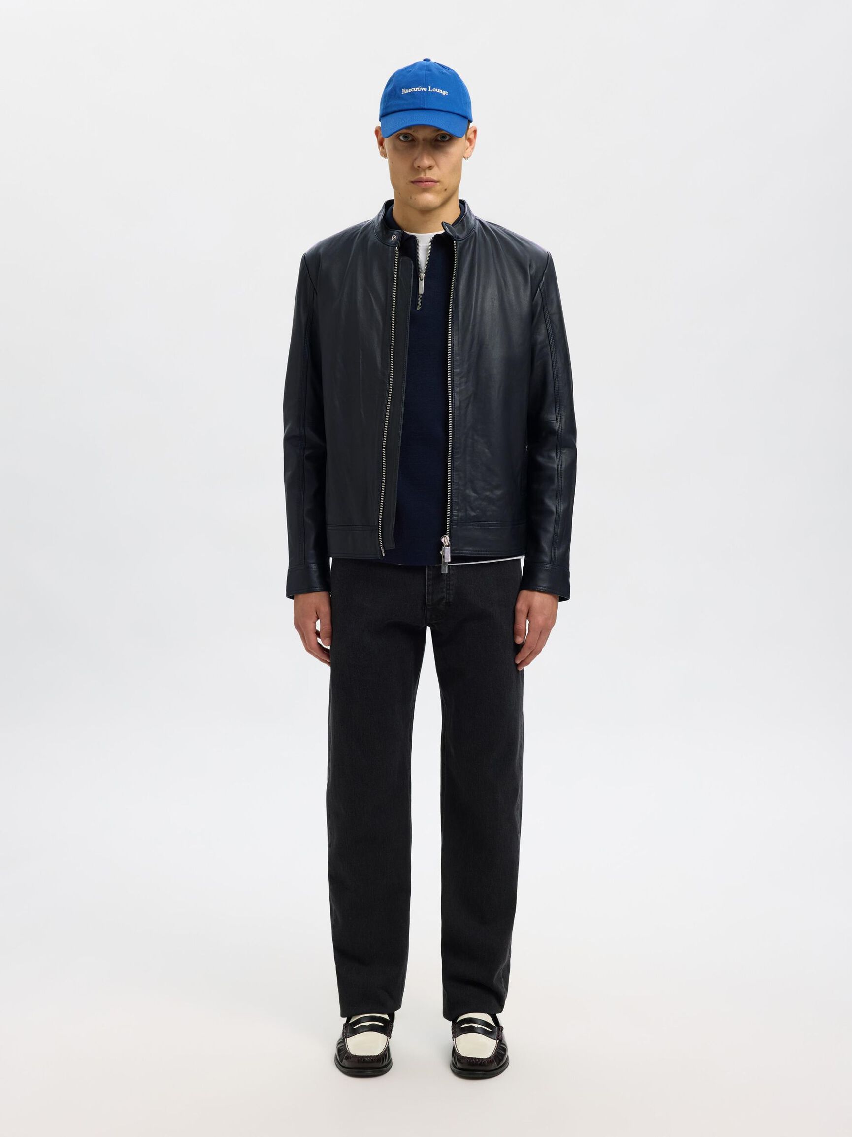 CLASSIQUE VESTE EN CUIR, Black, highres