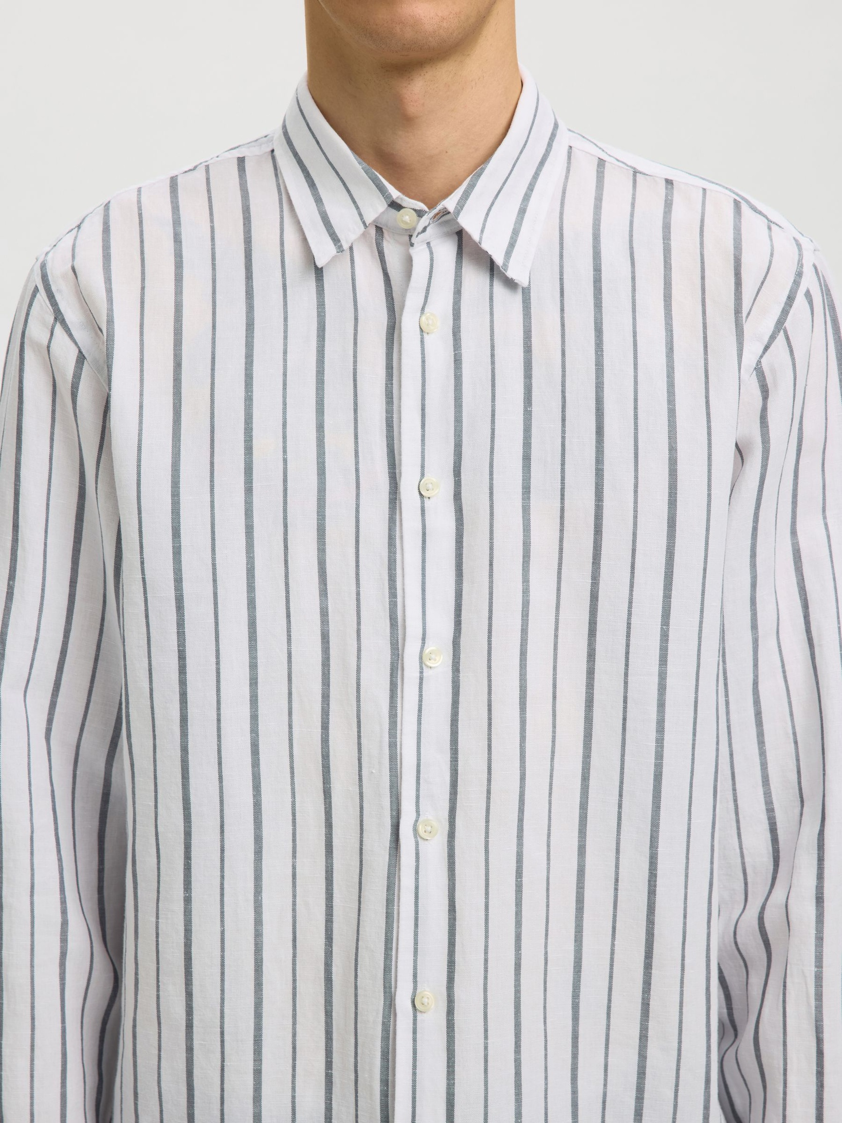 REGULAR FIT LINEN-BLEND SHIRT, Bright White, highres