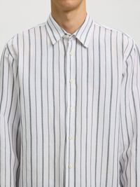 COUPE CLASSIQUE CHEMISE EN LIN MÉLANGÉ, Bright White, highres