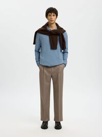 HALF-ZIP PULLOVER, Dusty Blue, highres