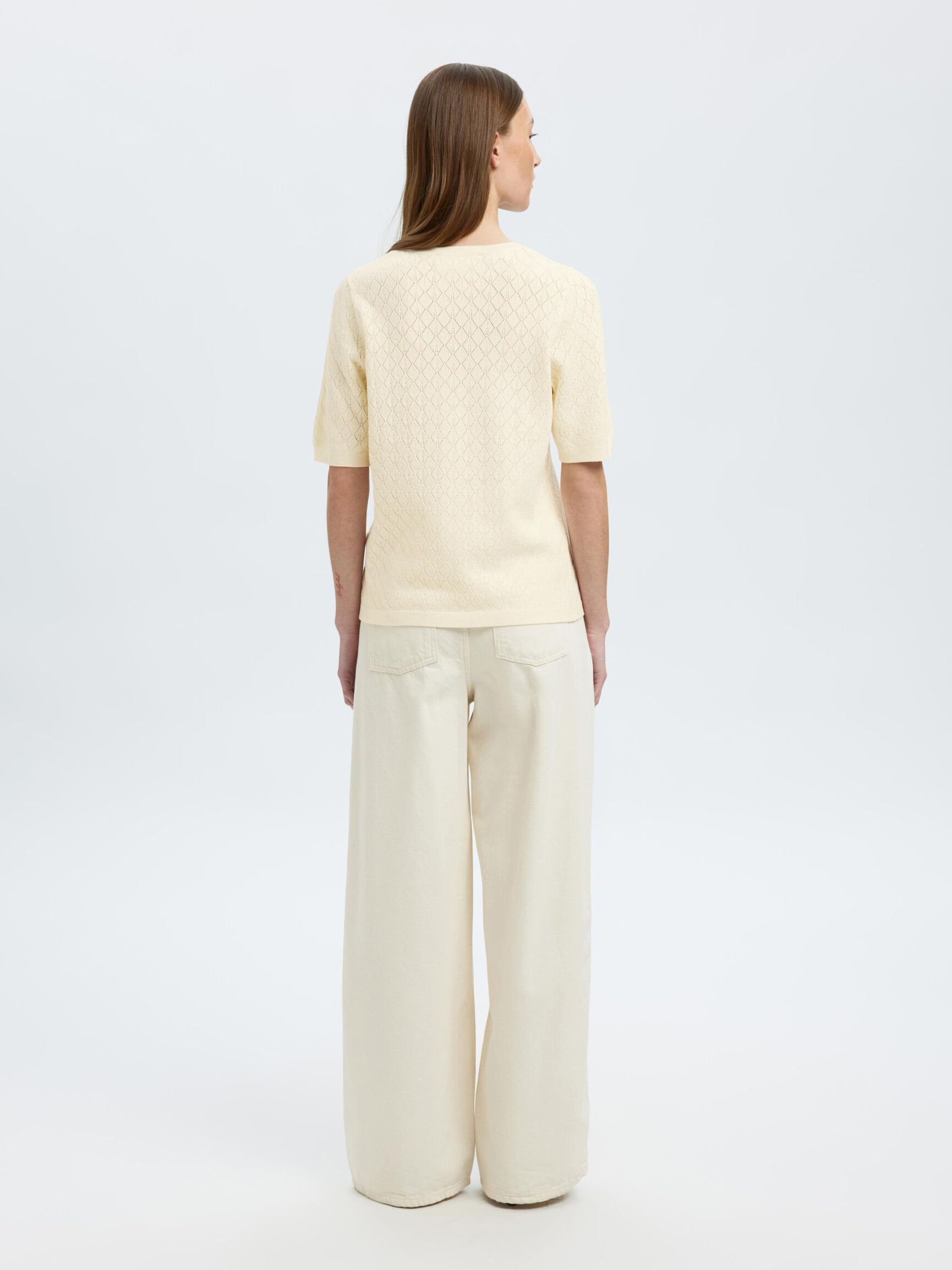 VISCOSE BLEND KNITTED TOP, Birch, highres