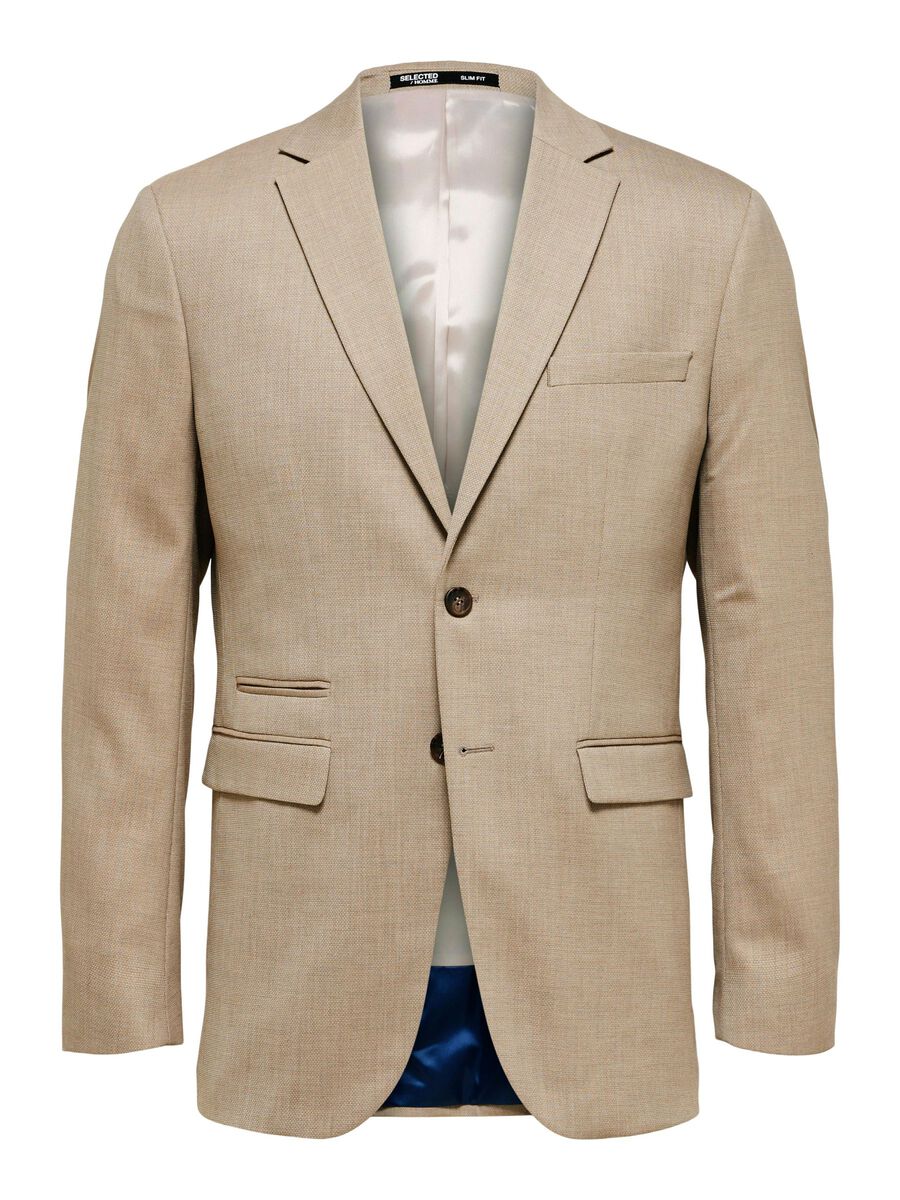 Selected WOVEN WOOL BLEND BLAZER, Sand, highres - 16087868_Sand_001.jpg