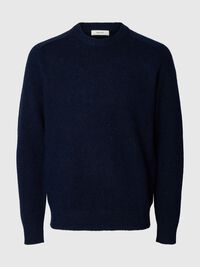 LONG-SLEEVED KNITTED JUMPER, Sky Captain, highres