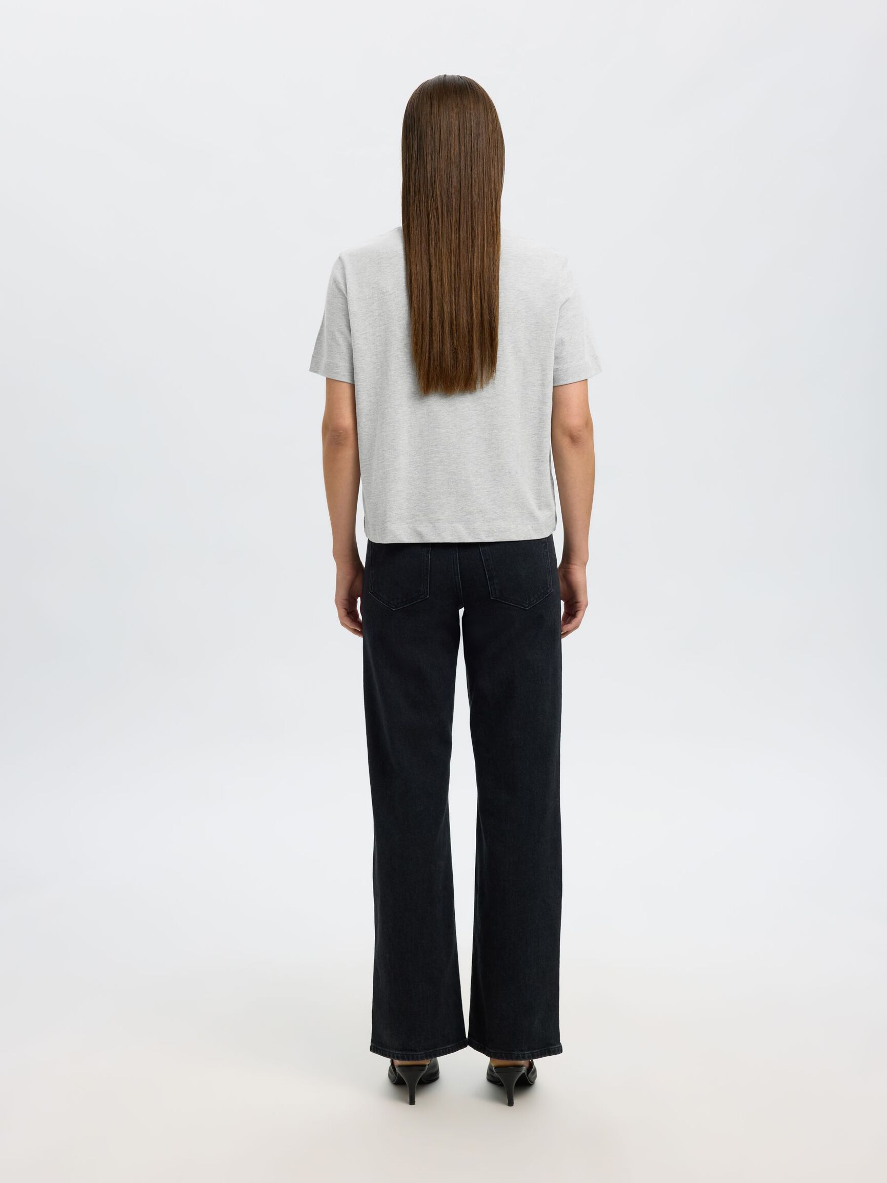 BOXY T-SHIRT, Light Grey Melange, highres