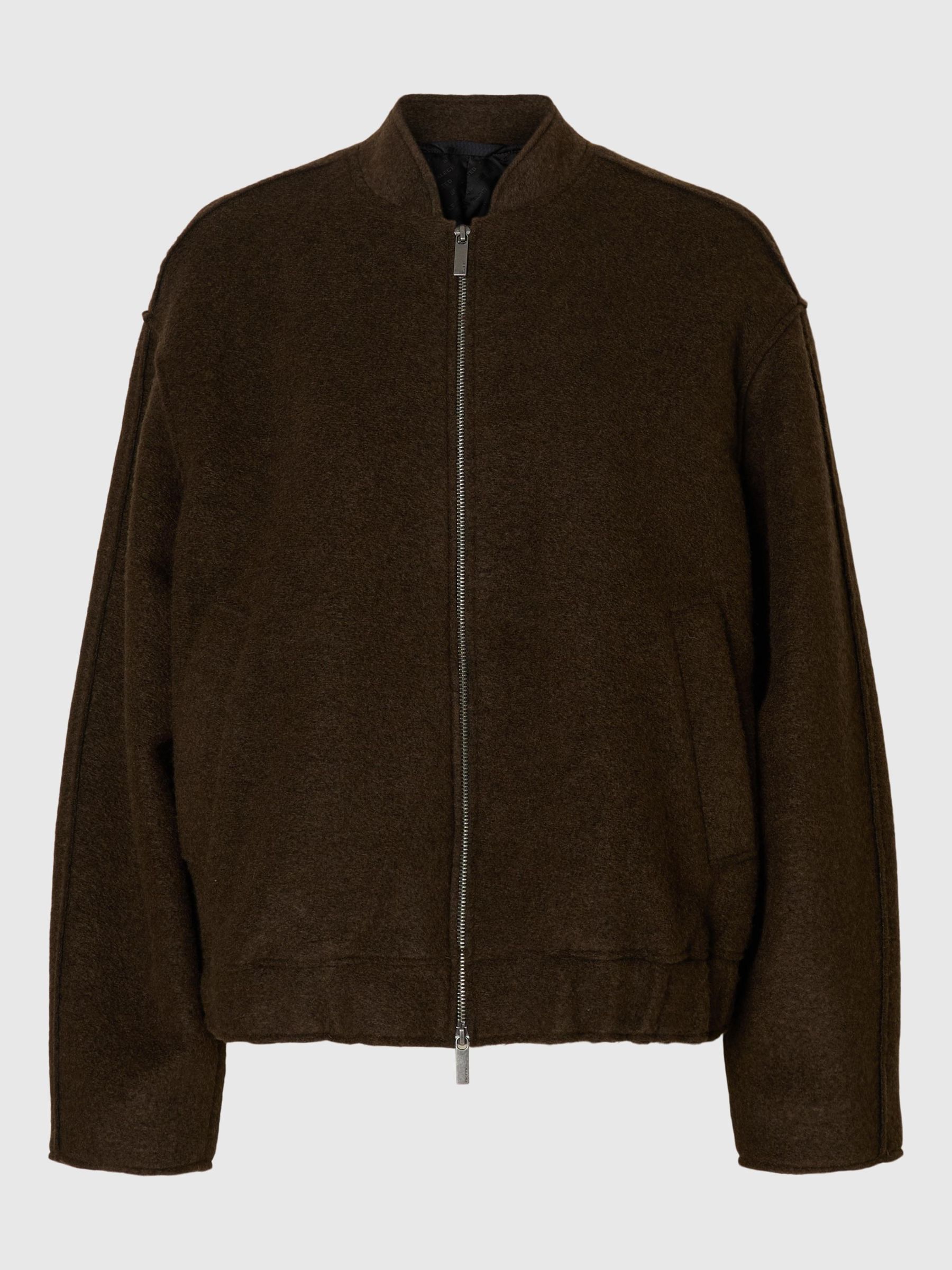 WOOL BLEND BOMBER JACKET, Delicioso, highres