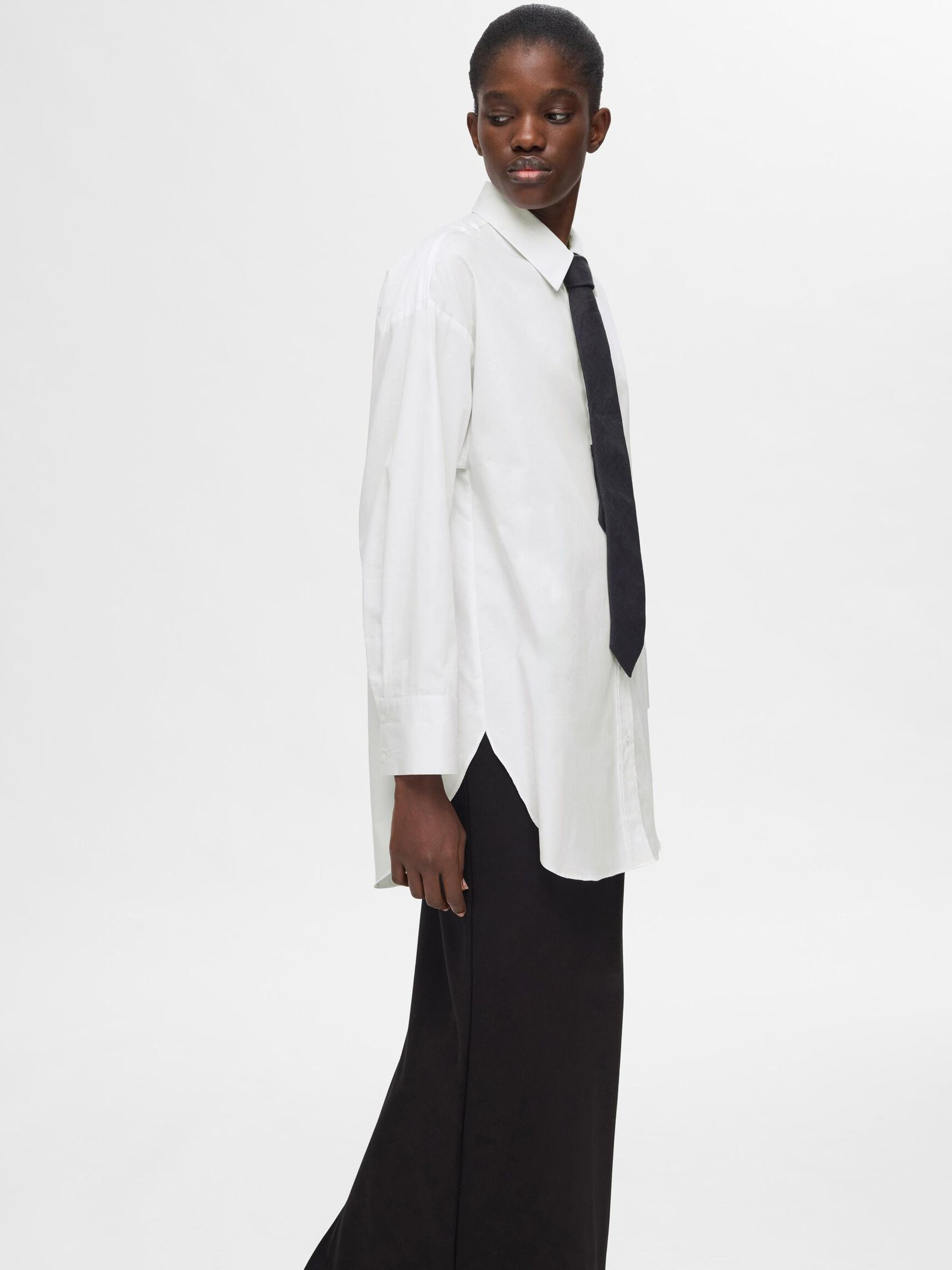 OVERSIZED LONG SLEEVED SHIRT, Bright White, highres
