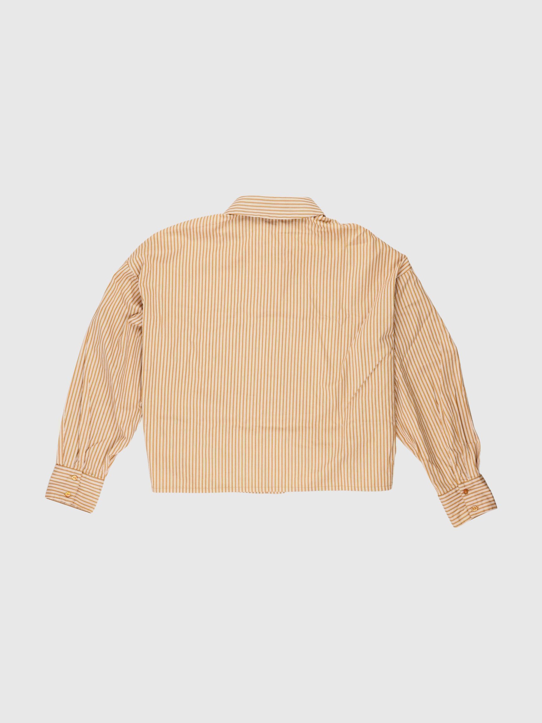 CROPPED STRIBET SKJORTE, Bright White, highres