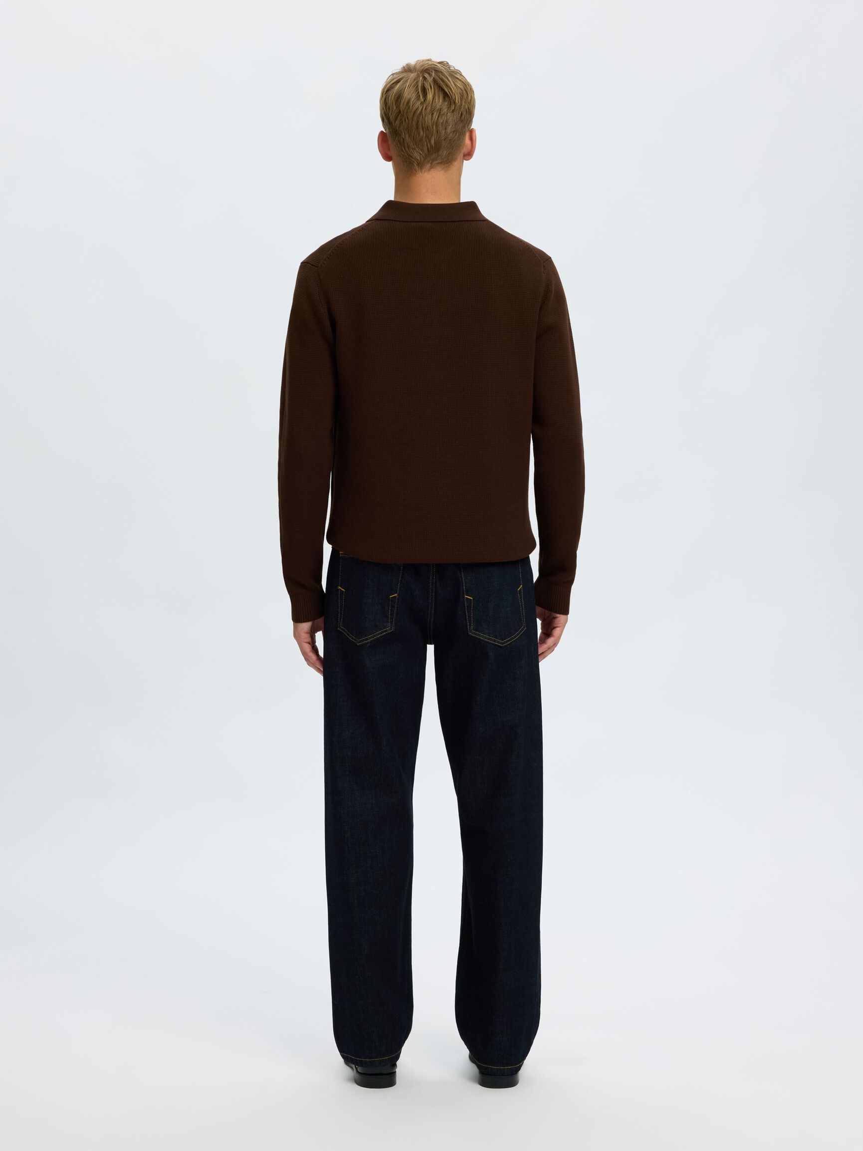 LONG SLEEVED HALF-ZIP JUMPER, Demitasse, highres