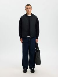 DOORGESTIKTE GILET, Black, highres