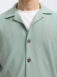GERIPPTES CUBAN COLLAR KURZARMHEMD, Iceberg Green, highres