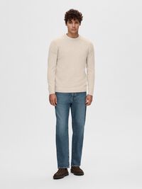 CREW NECK KNITTED JUMPER, Kelp, highres