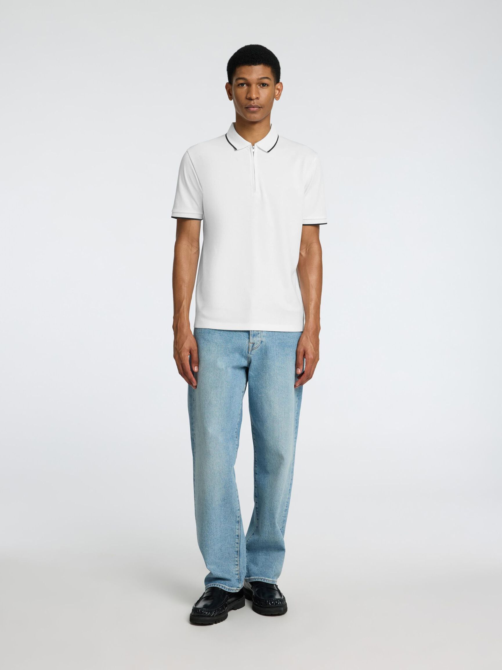 SHORT SLEEVED POLO SHIRT, Cloud Dancer, highres