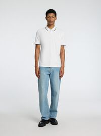 SHORT SLEEVED POLO SHIRT, Cloud Dancer, highres